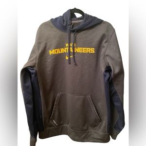 Nike WVU Montaineers Therma Fit gray and navy hoodie size M